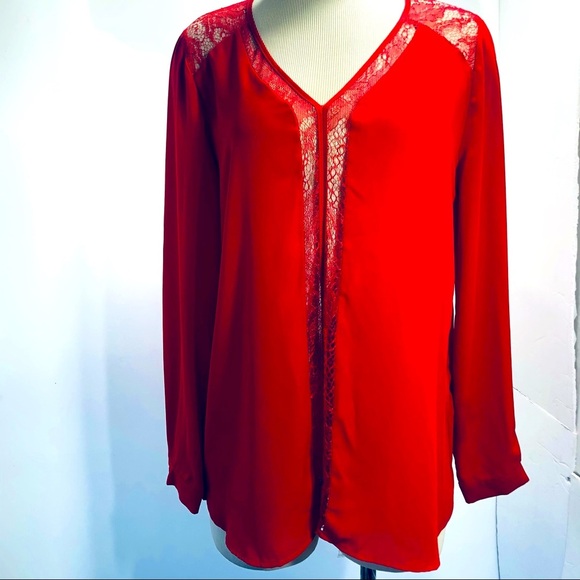 Pleione  Blouse  long sleeves Lace Top Size Small - Picture 2 of 6